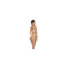 Ensemble 3 pièces blanc Emmie, soutien gorge, porte jarretelles avec fausse fourrure et string assorti 